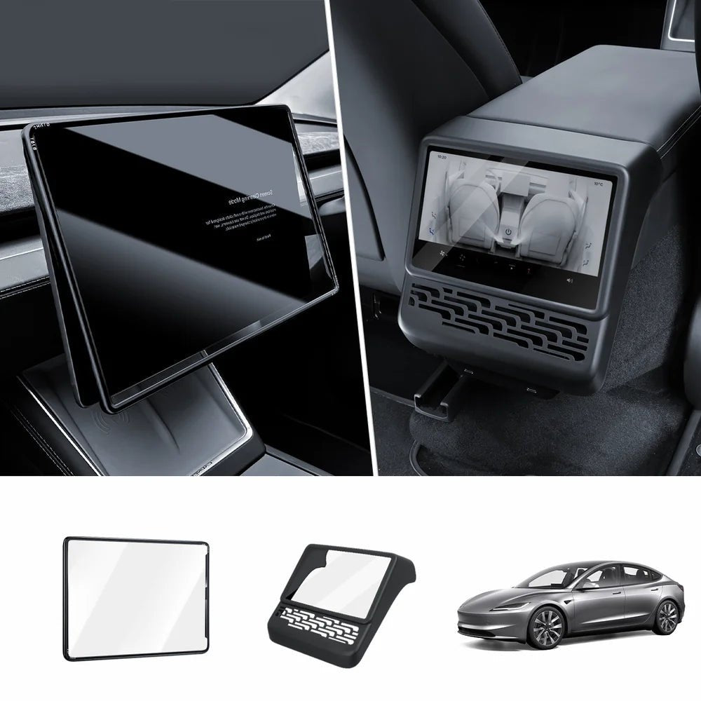 Integrated Tempered Glass Screen Protector with Frame for Tesla Model 3 Highland 2024+ - T-Launch