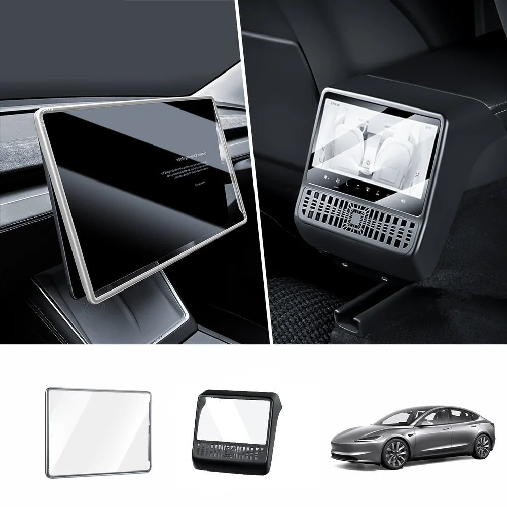 Integrated Tempered Glass Screen Protector with Frame for Tesla Model 3 Highland 2024+ - T-Launch