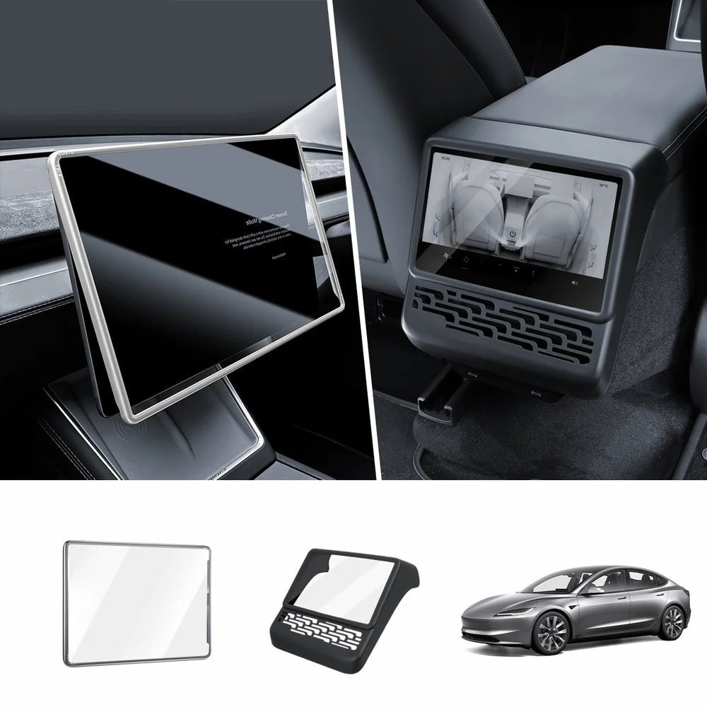 Integrated Tempered Glass Screen Protector with Frame for Tesla Model 3 Highland 2024+ - T-Launch