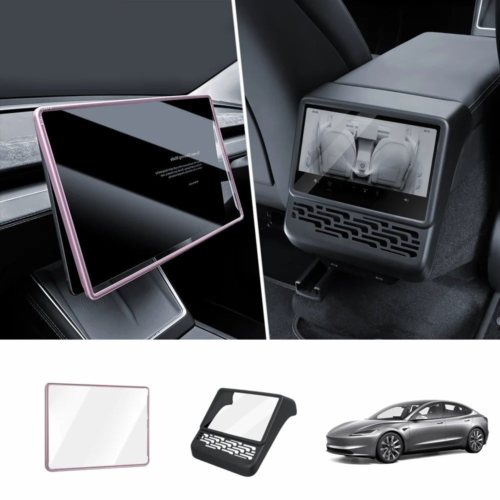 Integrated Tempered Glass Screen Protector with Frame for Tesla Model 3 Highland 2024+ - T-Launch