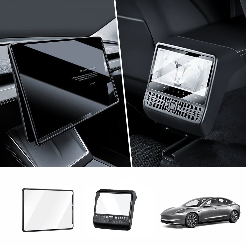 Integrated Tempered Glass Screen Protector with Frame for Tesla Model 3 Highland 2024+ - T-Launch