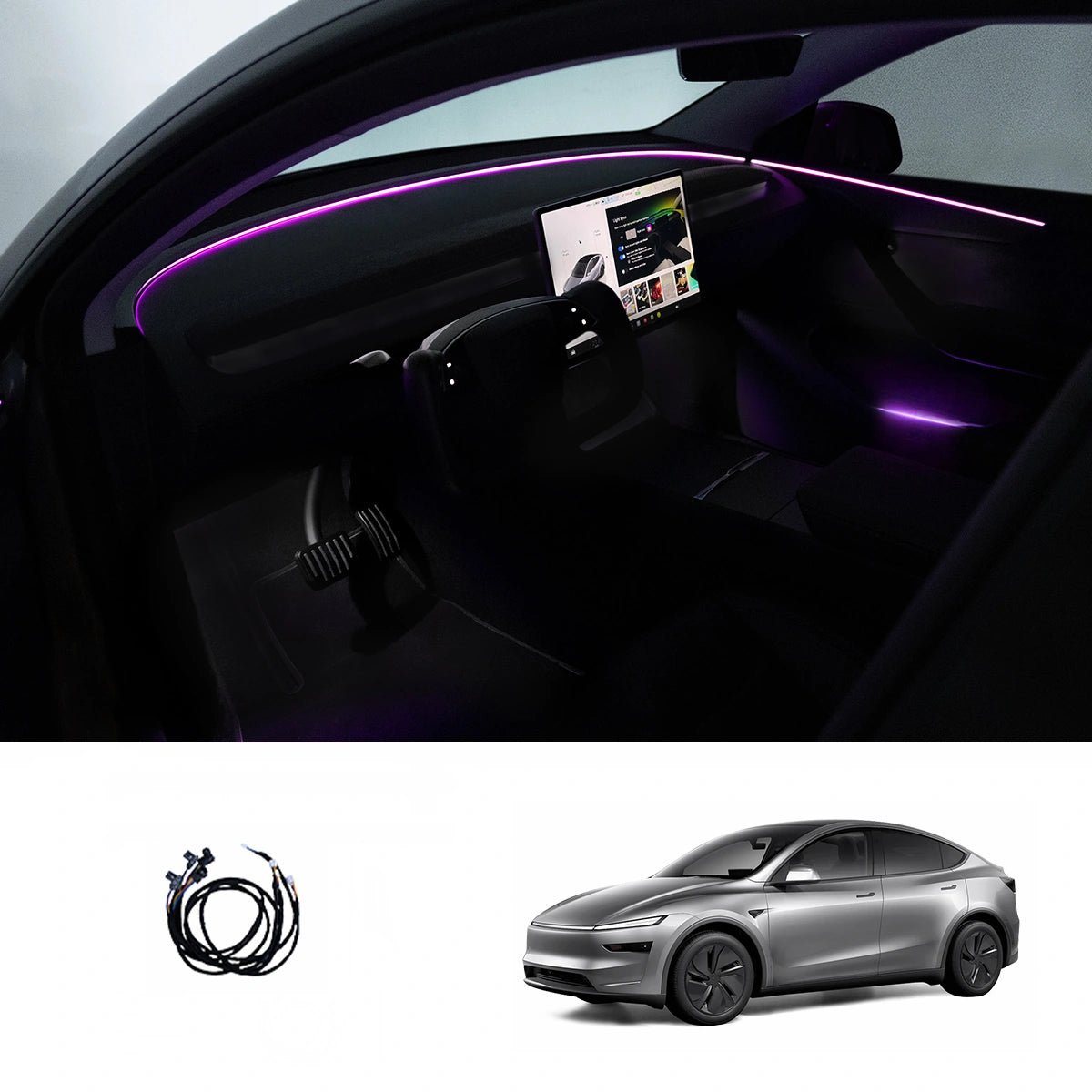 Interior RGB Ambient Lighting Kit for Tesla Model Y Juniper / Model 3 Highland - T-Launch