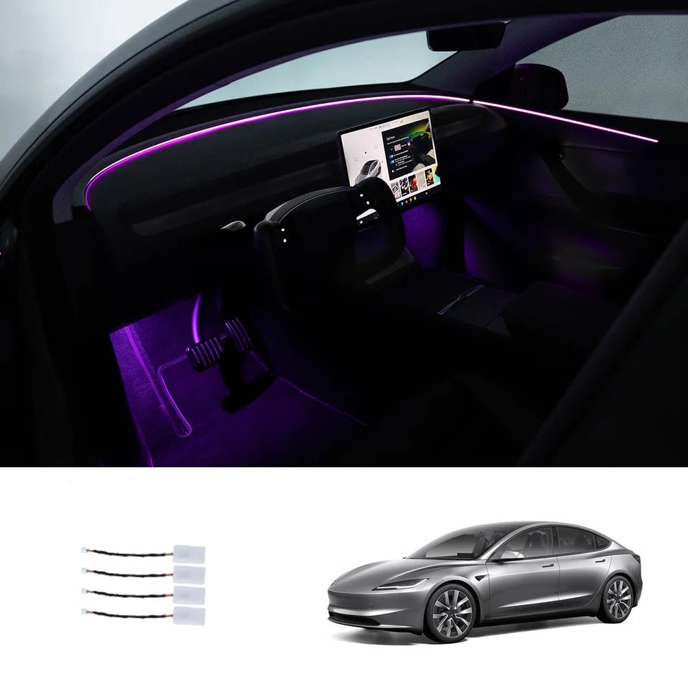 Interior RGB Ambient Lighting Kit for Tesla Model Y Juniper / Model 3 Highland - T-Launch