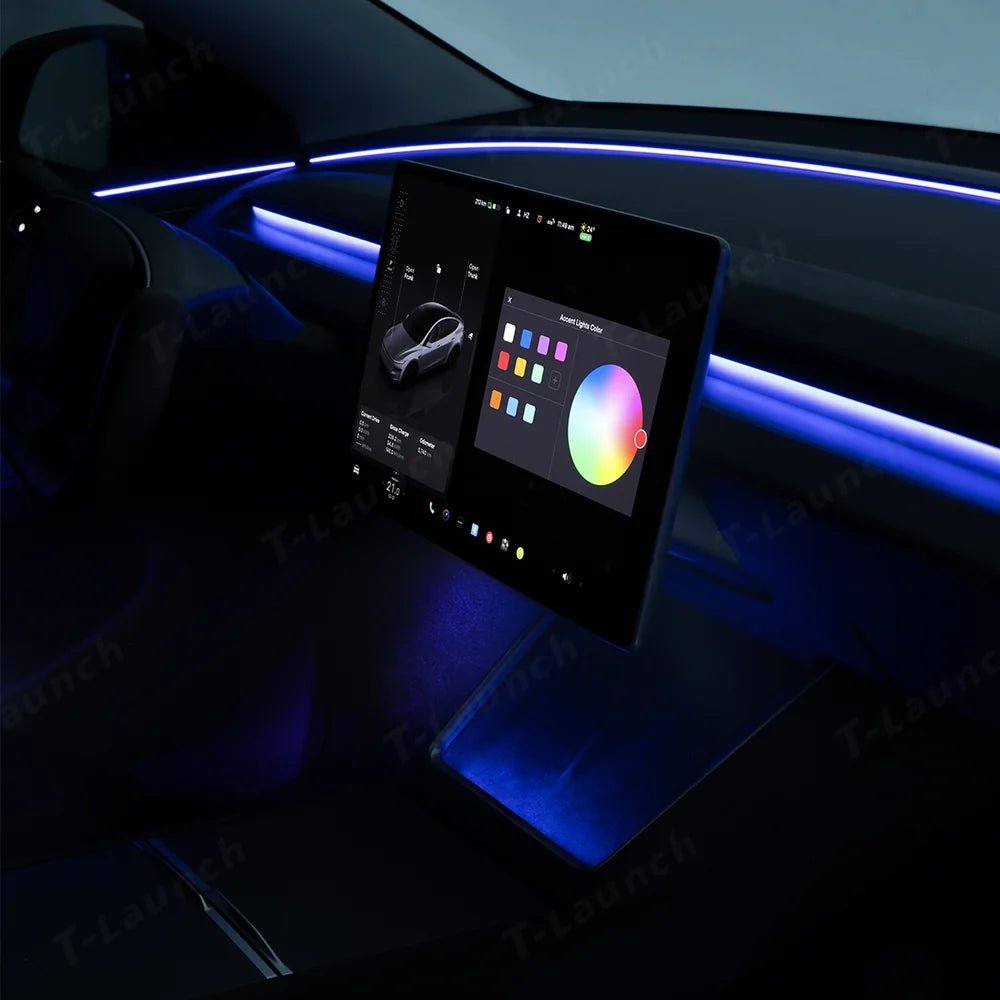 Interior RGB Ambient Lighting Kit for Tesla Model Y Juniper / Model 3 Highland - T-Launch