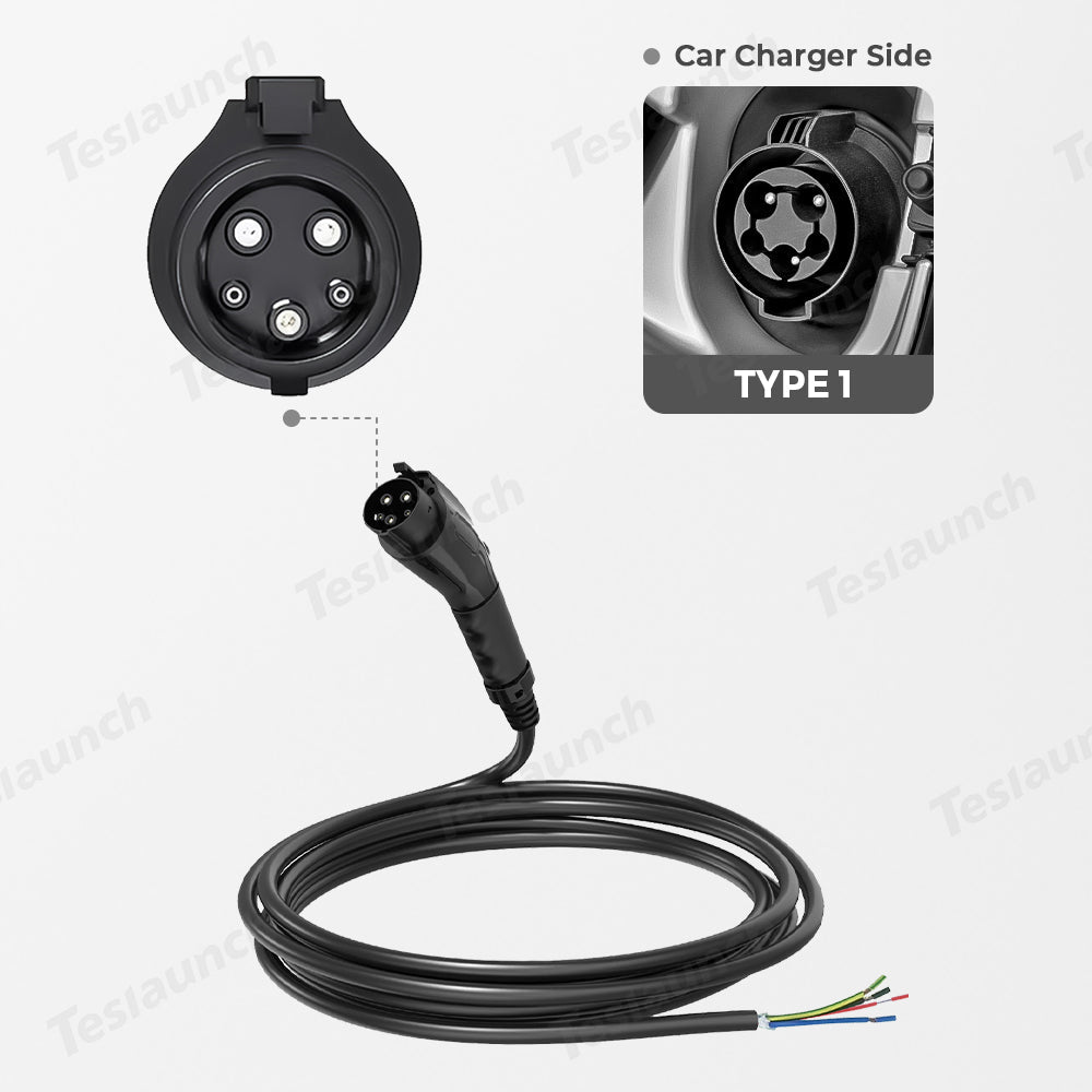 J1772 Extension Cable - Compatible with All J1772 EV Chargers - T-Launch