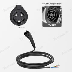 J1772 Extension Cable - Compatible with All J1772 EV Chargers - T-Launch