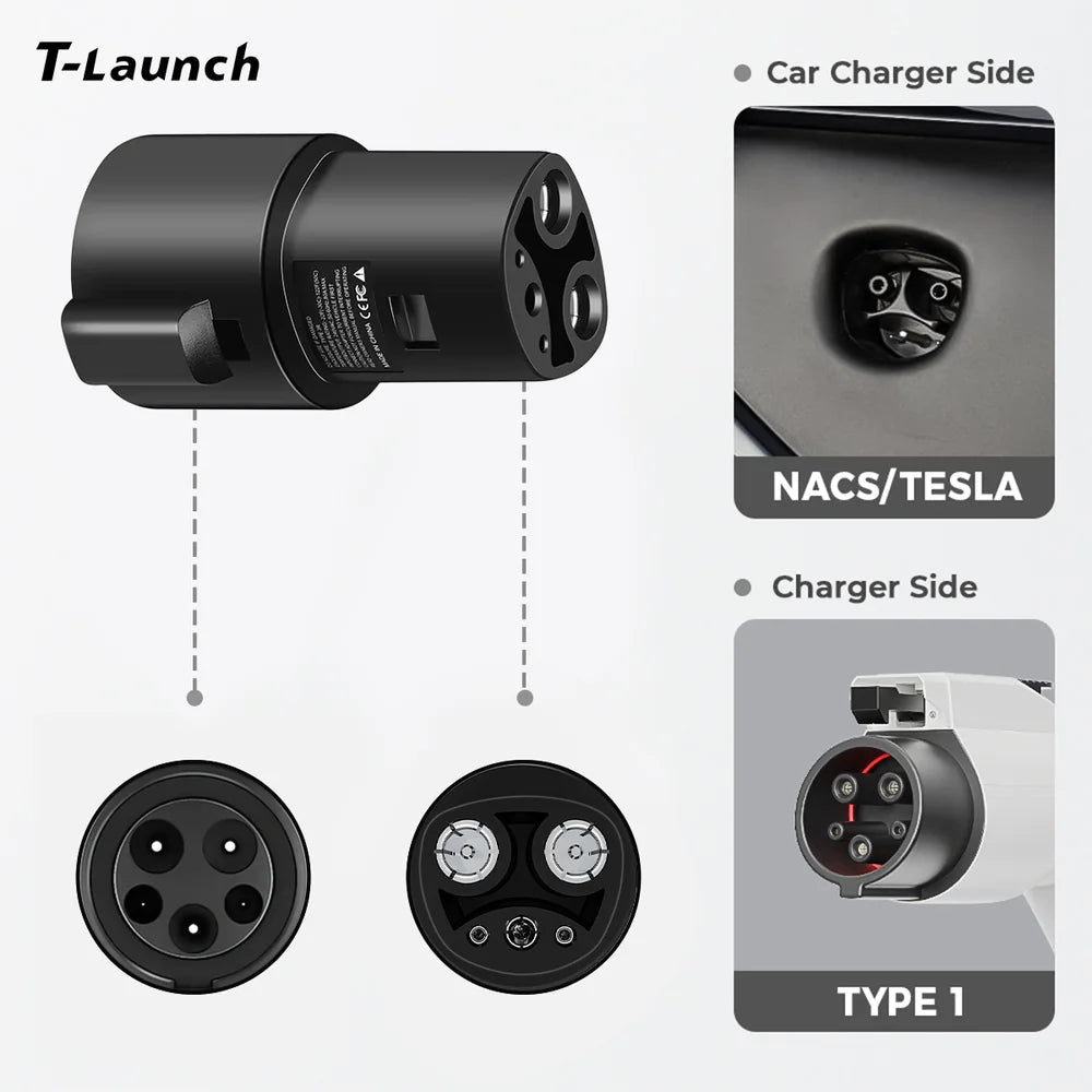 J1772 To Tesla Adapter for Tesla Model 3/Y/S/X/Cybertruck - T-Launch