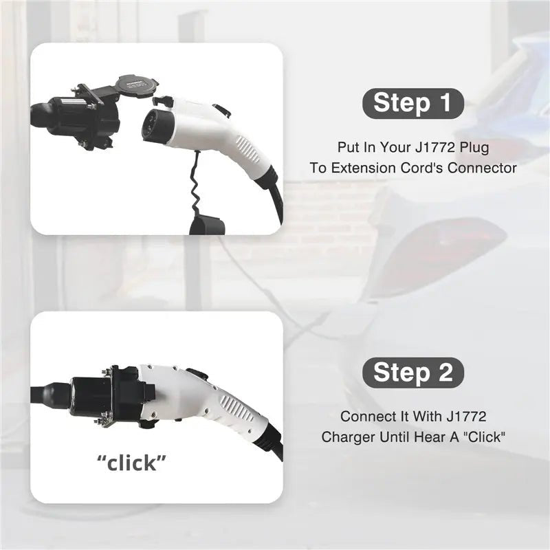J1772/Type 1 EV Charger Extension Cable Compatible for All SAE J1772 Chargers - T-Launch