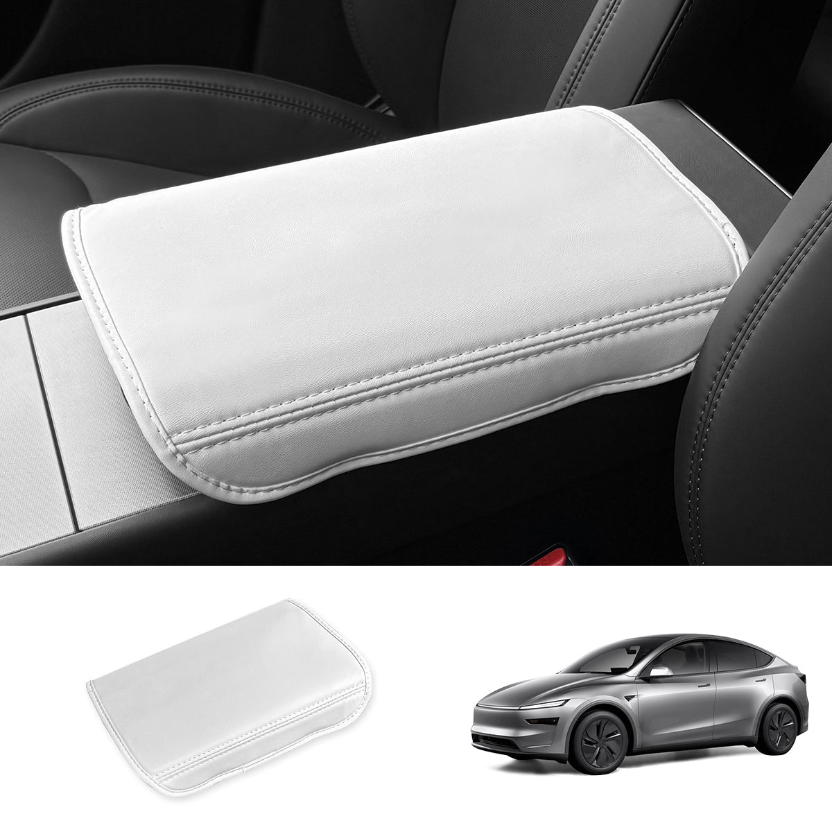 Leather Center Console Armrest Cover for Tesla Model Y Juniper 2025+ - T-Launch