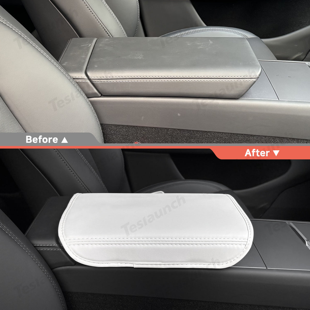 Leather Center Console Armrest Cover for Tesla Model Y Juniper 2025+ - T-Launch