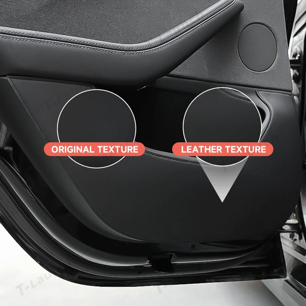 Leather Door Kick Guards for 2026 New Tesla Model Y Standard - T-Launch