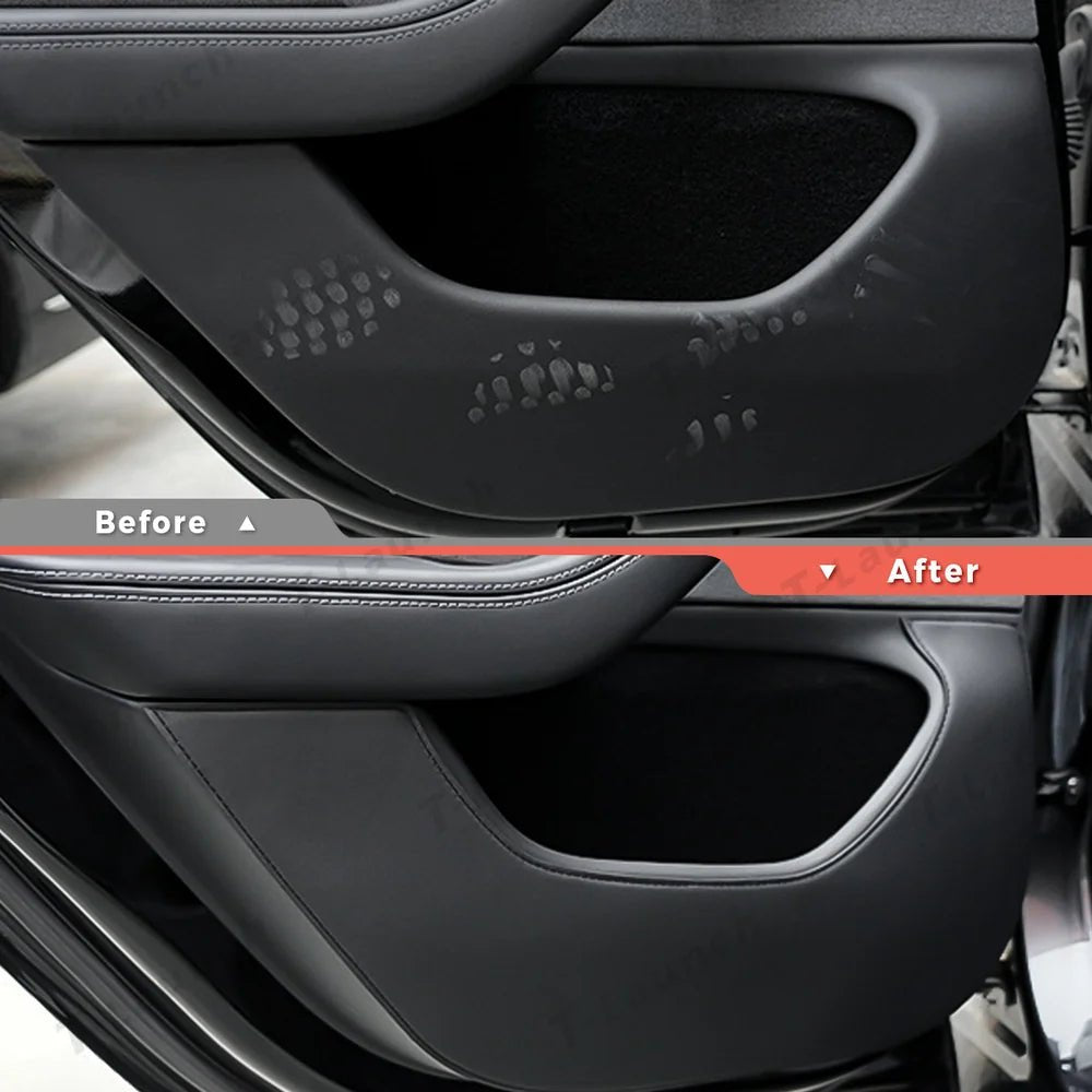 Leather Door Kick Guards for 2026 New Tesla Model Y Standard - T-Launch