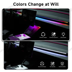 LED Dashboard Ambient Light – Color Changing Interior Upgrade for Tesla Model Y Juniper 2025+ - T-Launch