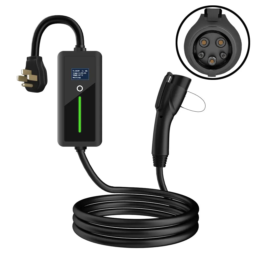 Level 2 J1772/NACS EV Charger for Home Portable EV Charger with Screen Display Adjustable Current - T-Launch