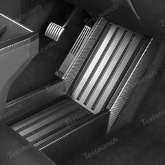 Lower Center Console Side Trim Covers (Carbon Fiber Pattern ABS) for Cybertruck - T-Launch