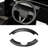 [Real Carbon Fiber] Steering Wheel Caps Cover For Tesla 2024+ Model 3 Highland