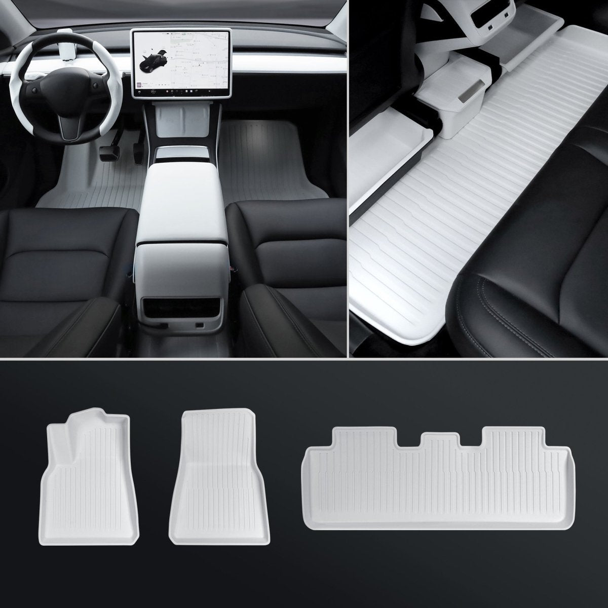 Matte White Interior Upgrade Kit For Tesla 2021-2023 Model 3 - T-Launch