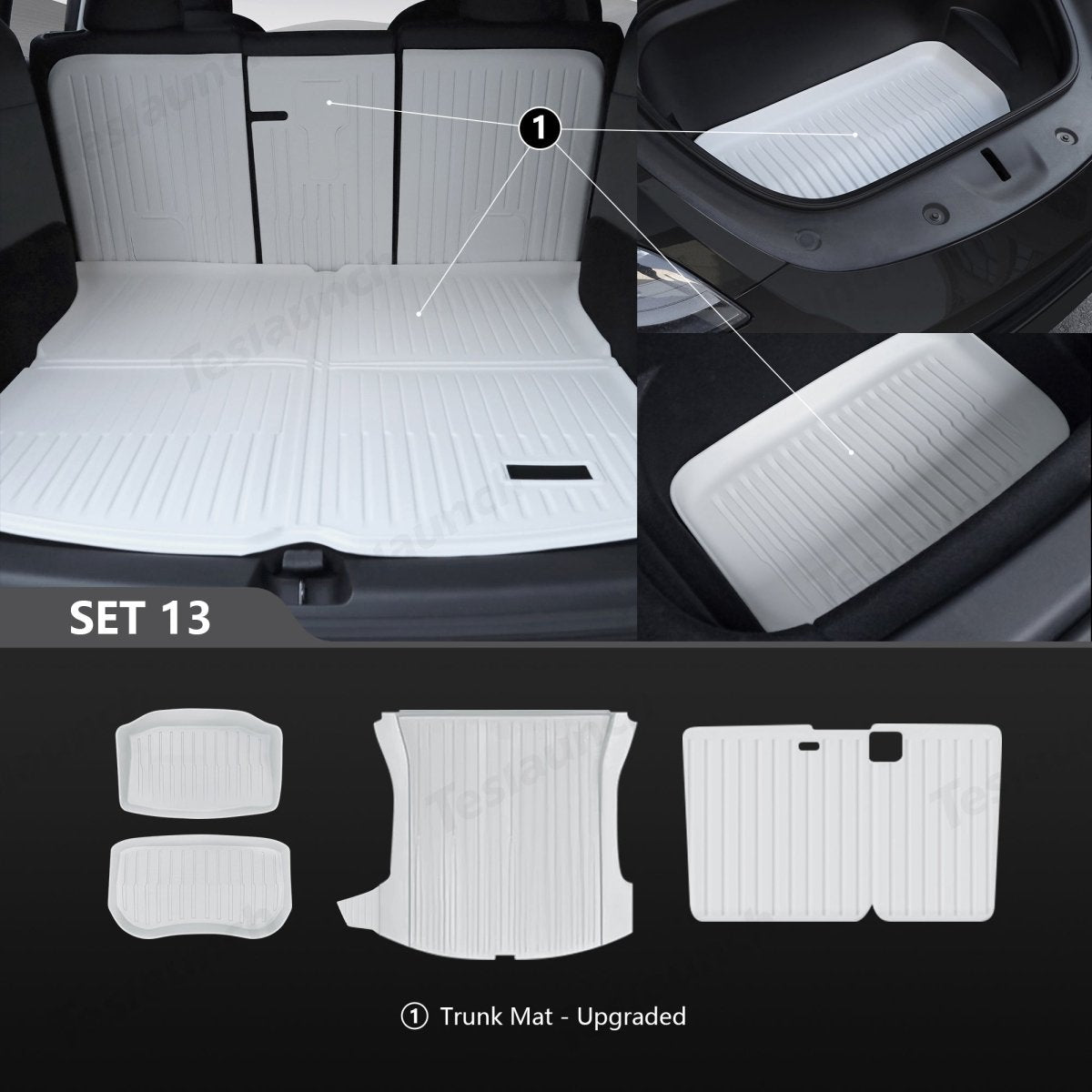 Matte White Interior Upgrade Kit For Tesla 2021-2023 Model 3 - T-Launch
