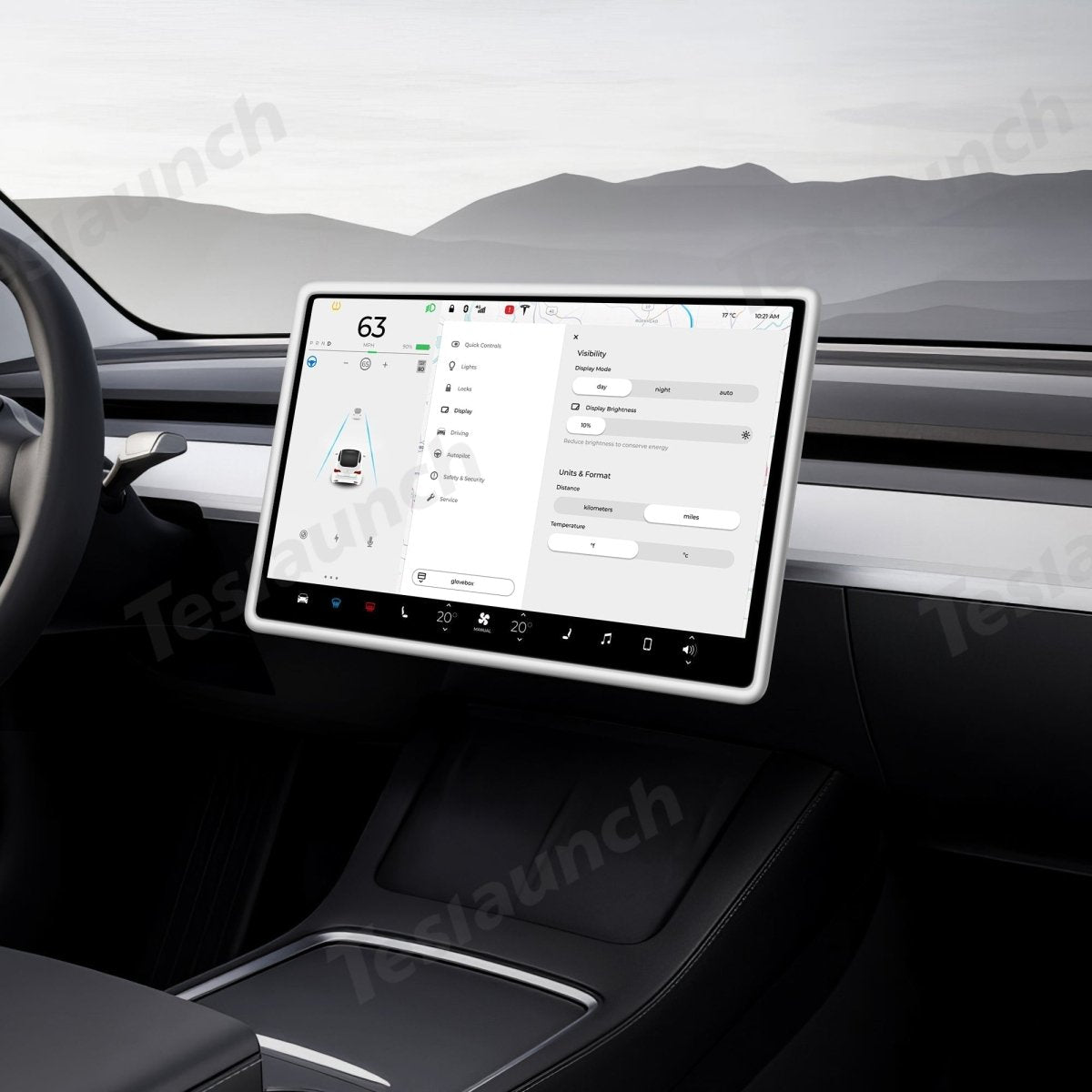 Matte White Interior Upgrade Kit For Tesla 2021-2023 Model 3 - T-Launch