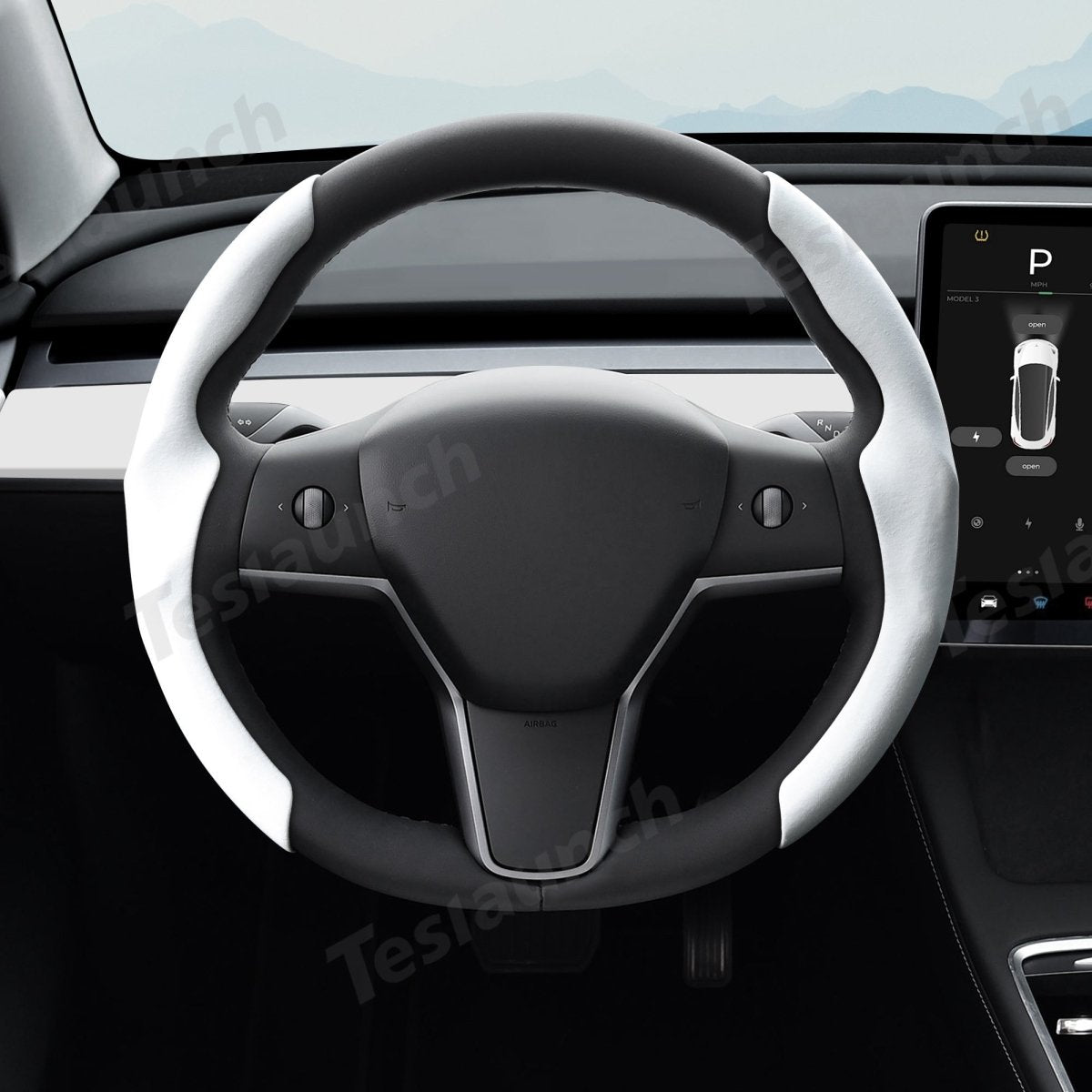 Matte White Interior Upgrade Kit For Tesla 2021-2024 Model Y - T-Launch