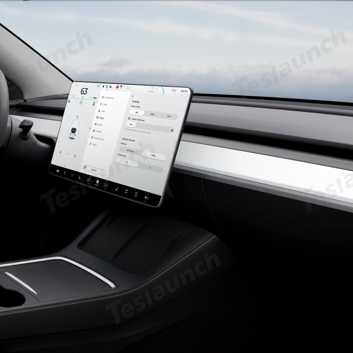 Matte White Interior Upgrade Kit For Tesla 2021-2024 Model Y - T-Launch