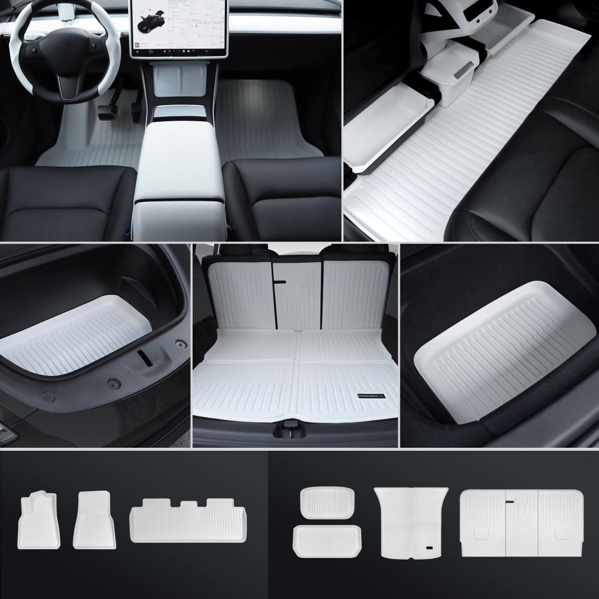 Matte White Interior Upgrade Kit For Tesla 2021-2024 Model Y - T-Launch
