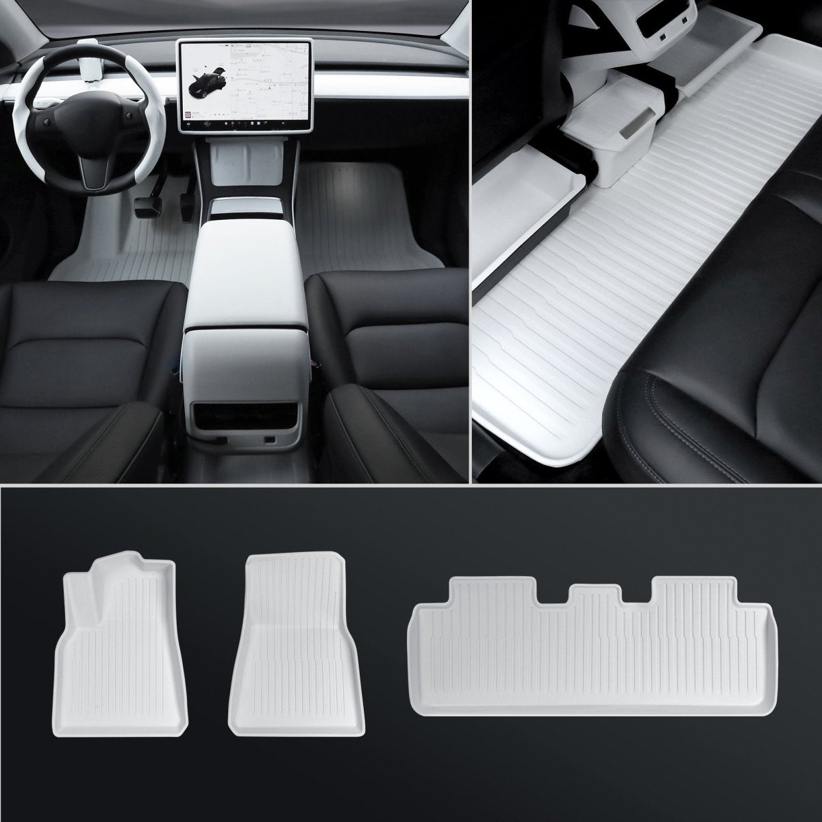Matte White Interior Upgrade Kit For Tesla 2021-2024 Model Y - T-Launch