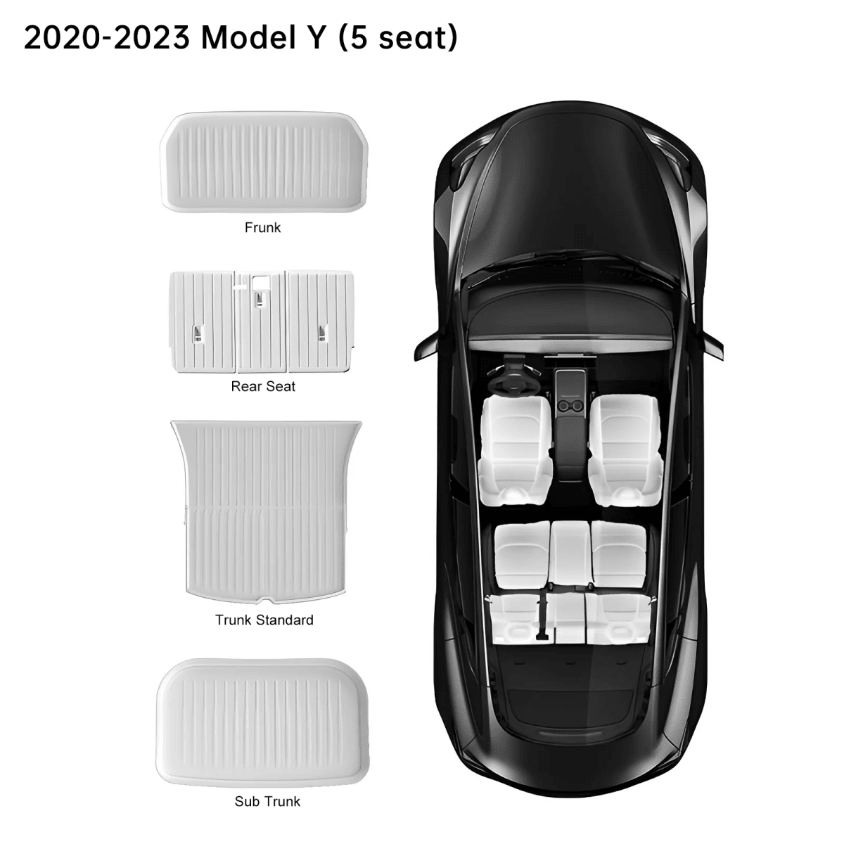 Matte White Interior Upgrade Kit for Tesla Model 3/Y - T-Launch