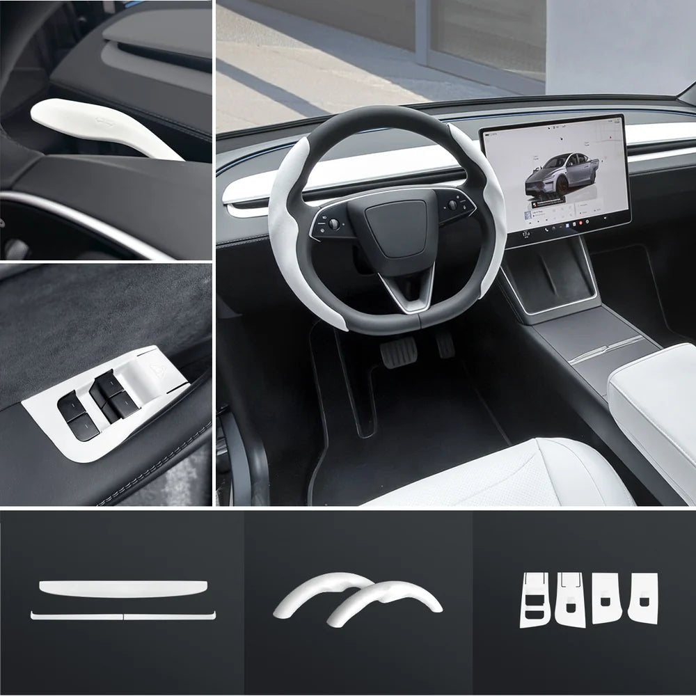 Matte White Interior Upgrade Kit For Tesla Model Y Juniper 2025+ - T-Launch
