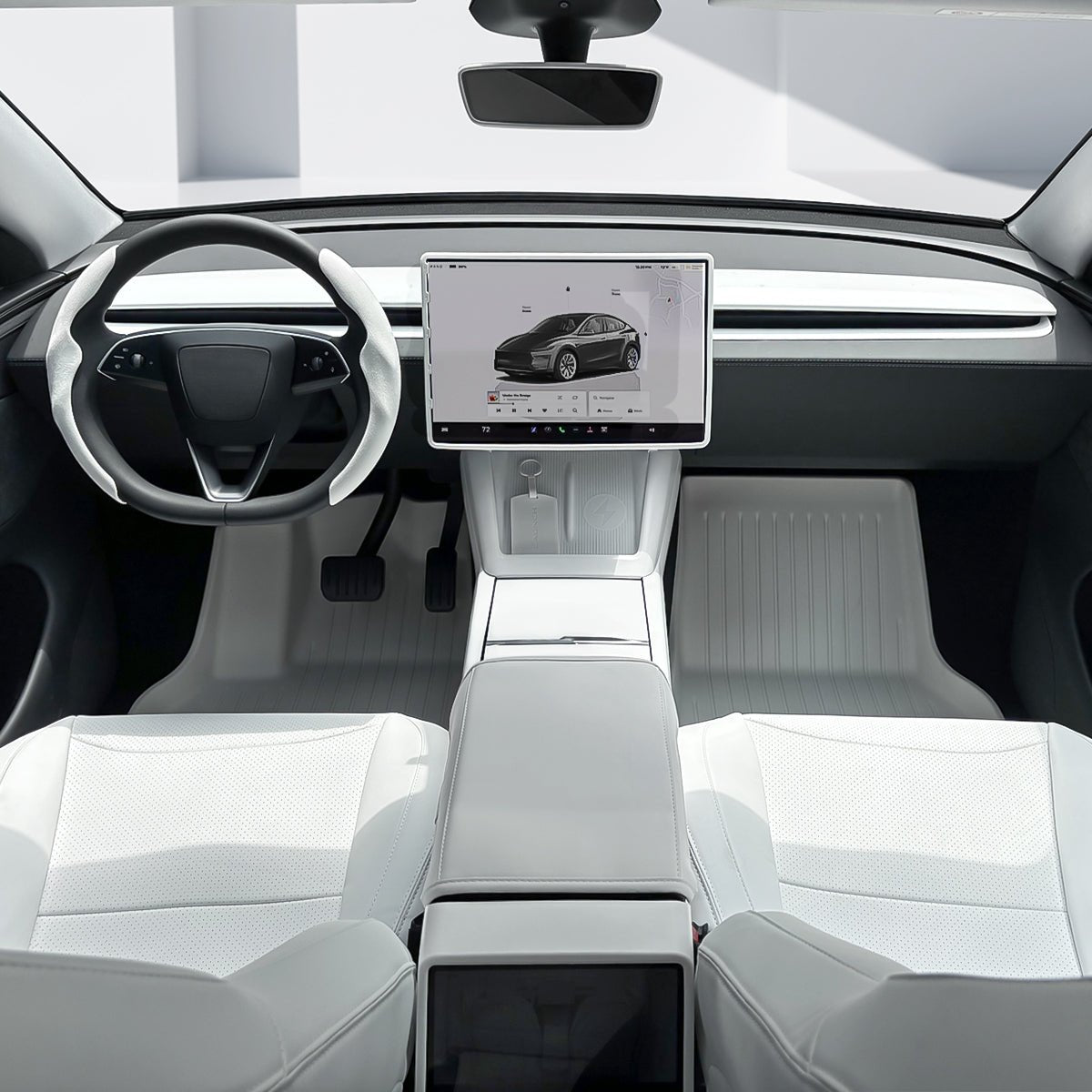 Matte White Interior Upgrade Kit For Tesla Model Y Juniper 2025+ - T-Launch