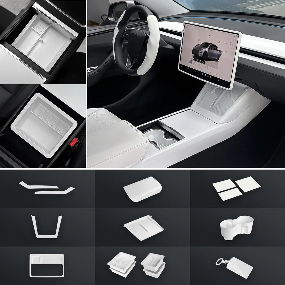 Matte White Interior Upgrade Kit For Tesla Model Y Juniper 2025+ - T-Launch
