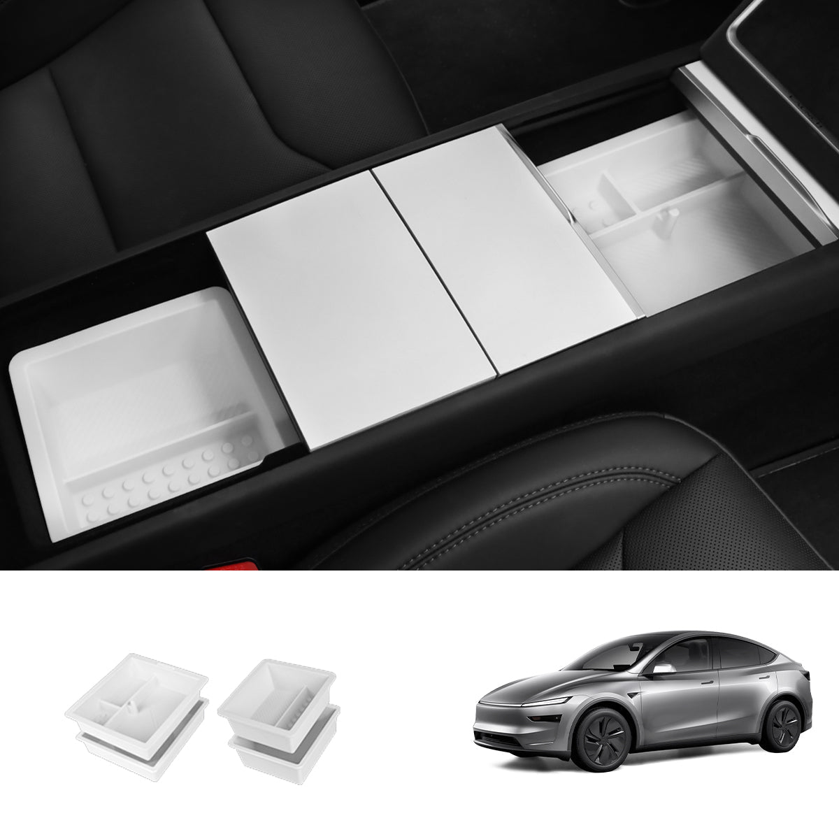 Matte White Interior Upgrade Kit For Tesla Model Y Juniper 2025+ - T-Launch