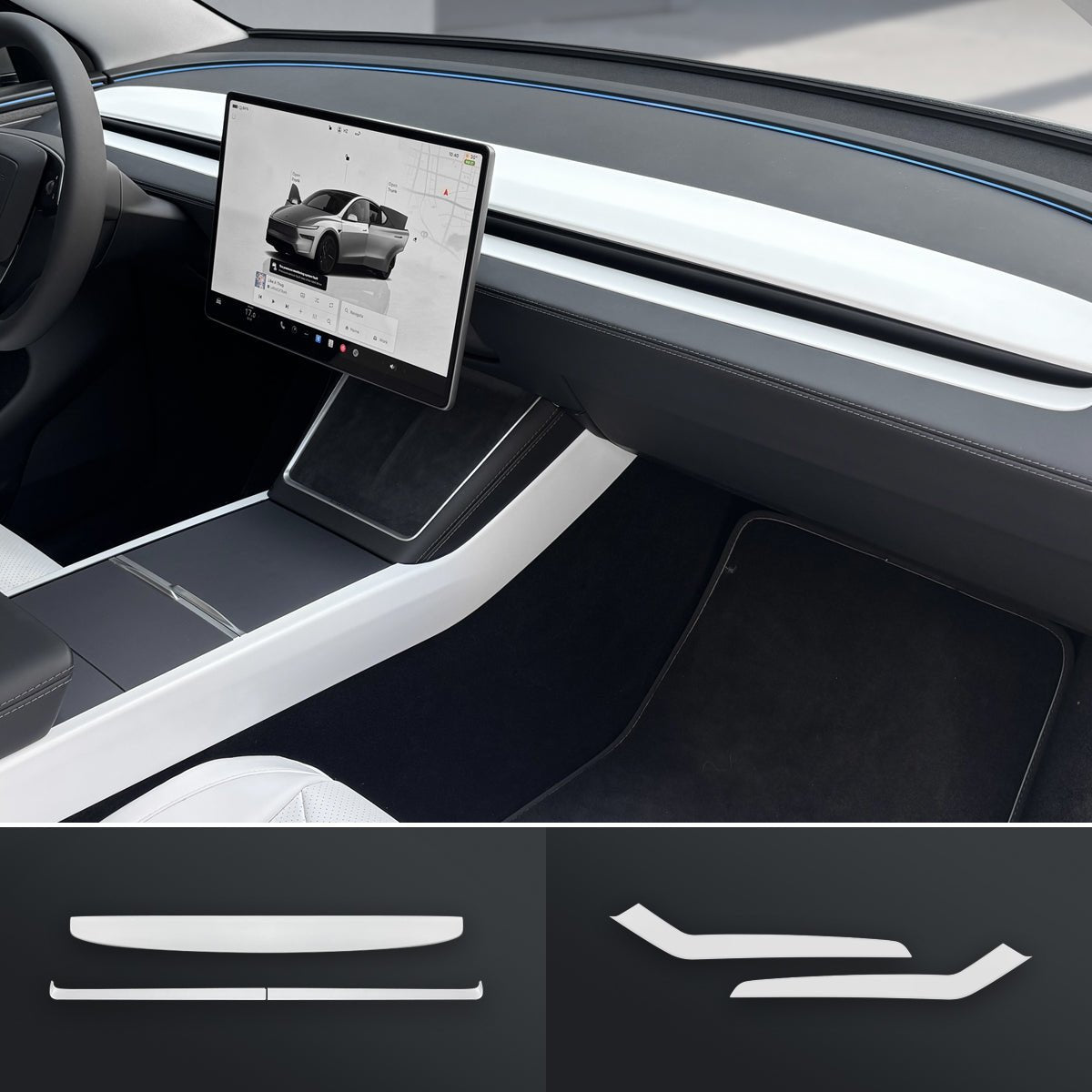 Matte White Interior Upgrade Kit For Tesla Model Y Juniper 2025+ - T-Launch