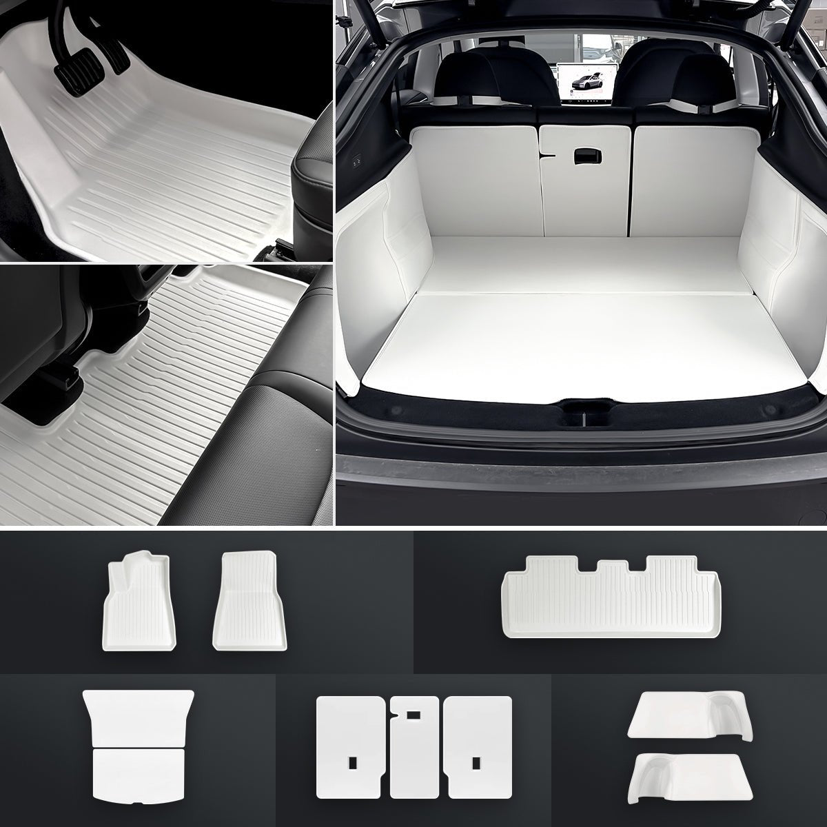 Matte White Interior Upgrade Kit For Tesla Model Y Juniper 2025+ - T-Launch
