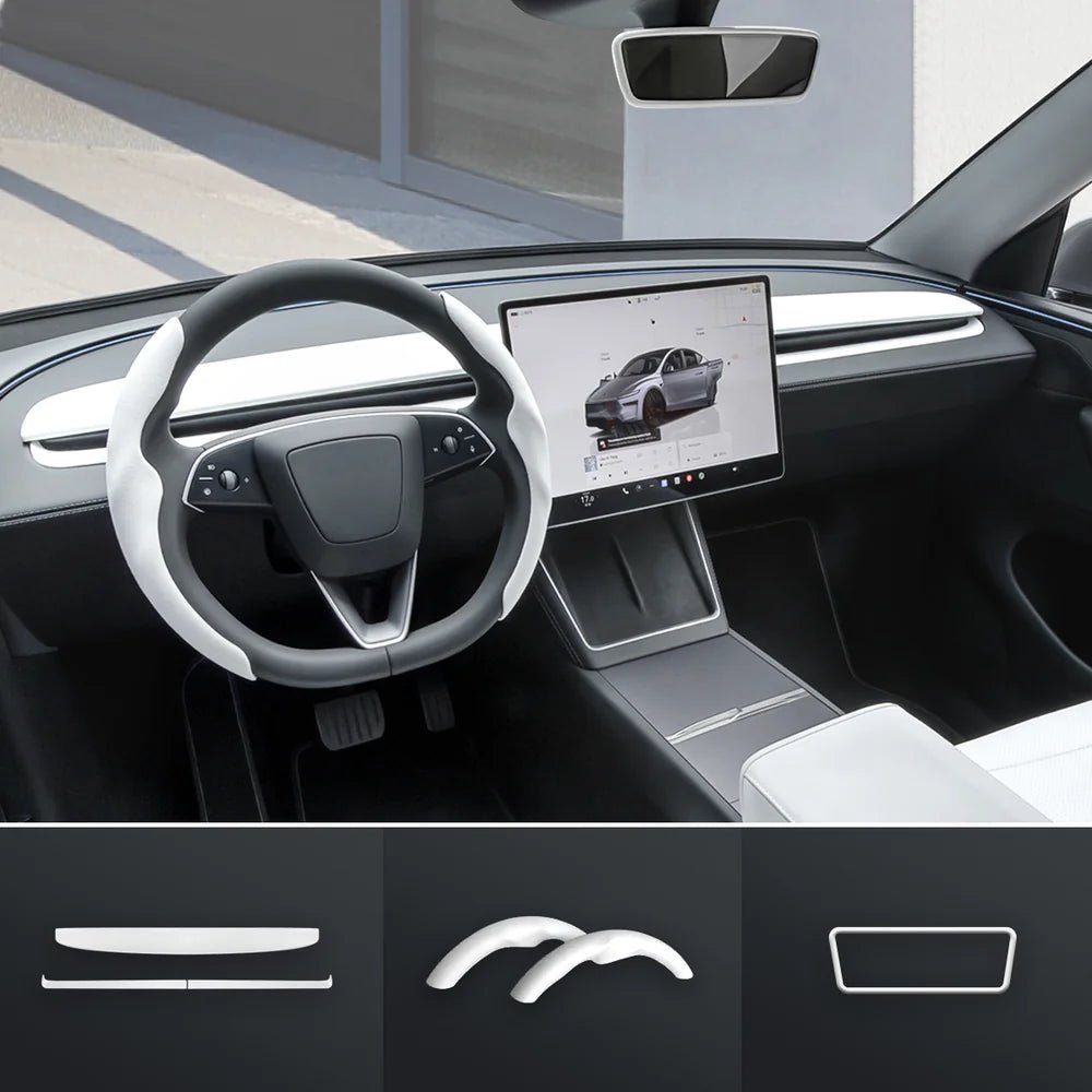 Matte White Interior Upgrade Kit For Tesla Model Y Juniper 2025+ - T-Launch
