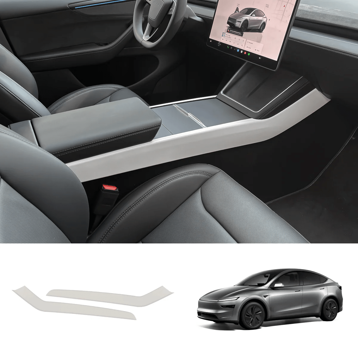 Matte White Interior Upgrade Kit For Tesla Model Y Juniper 2025+ - T-Launch