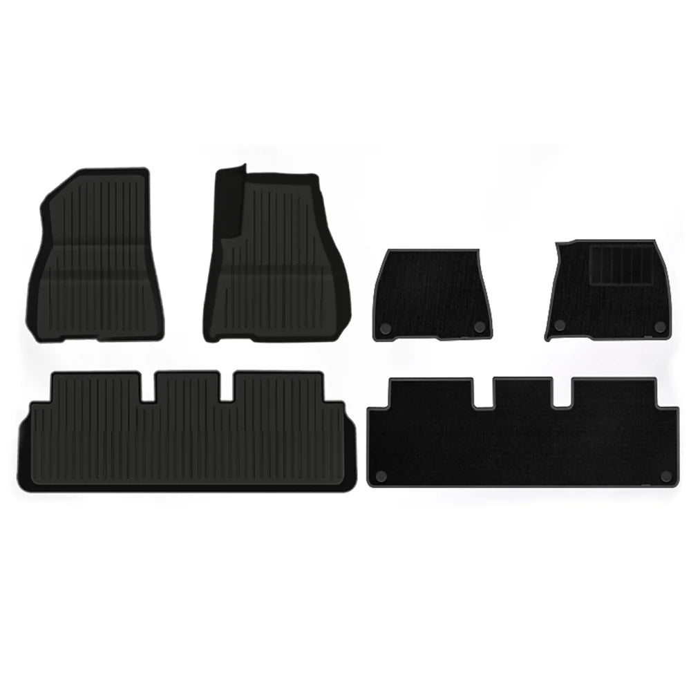 Model 3 Floor Mats All Weather Double Layer Flocking TPE (2021-2023) for Tesla - T-Launch