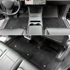 Model 3 Floor Mats All Weather Double Layer Flocking TPE For Tesla(2017-2023) - T-Launch