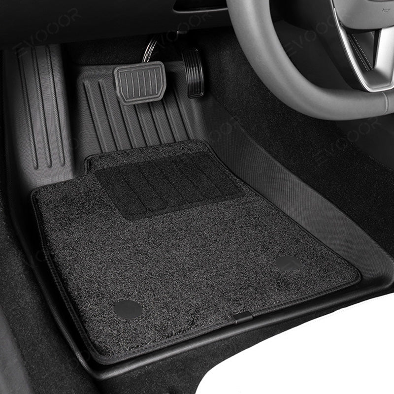 Model 3 Floor Mats All Weather Double Layer Flocking TPE For Tesla(2017-2023) - T-Launch