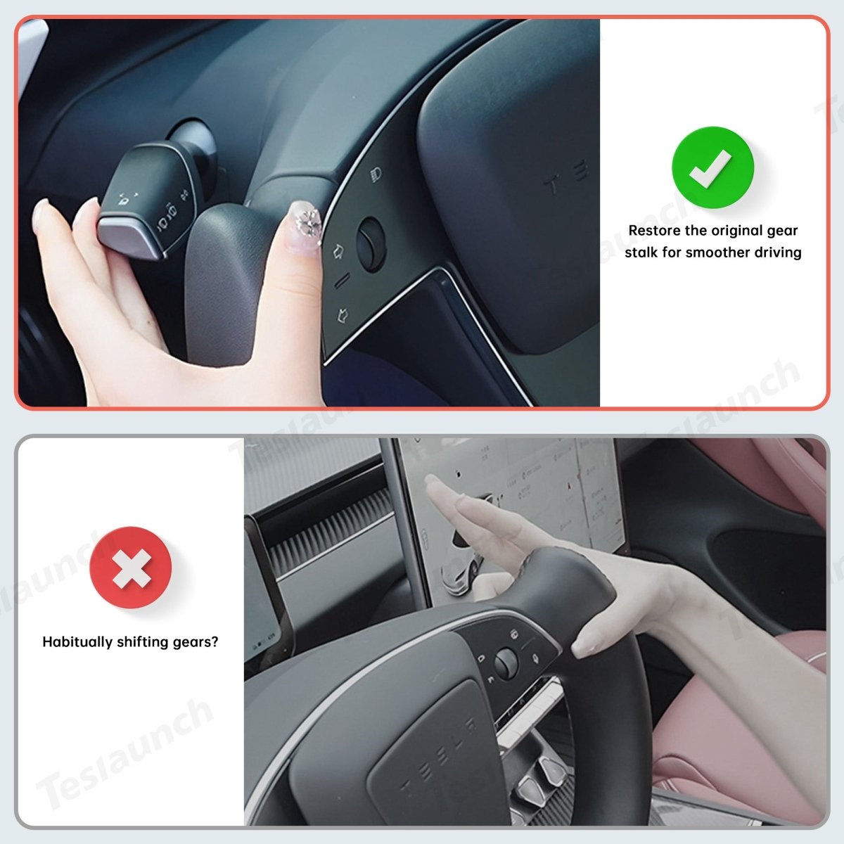 Model 3 Highland OEM Style Gear Shift Stalk Switch Turn Signal Lever Kit for Tesla - T-Launch