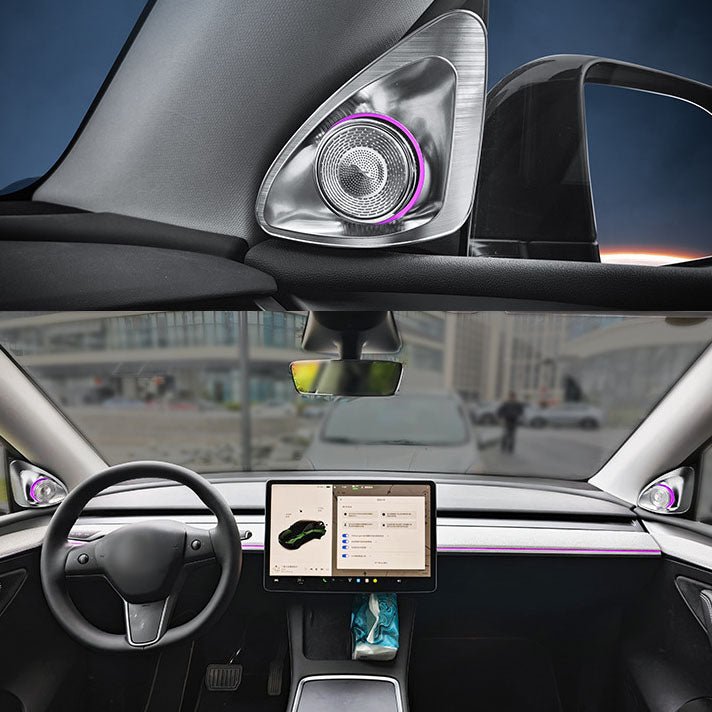Model 3/Y 4D Rotating Horn LED Front Door Speaker for Tesla - T-Launch