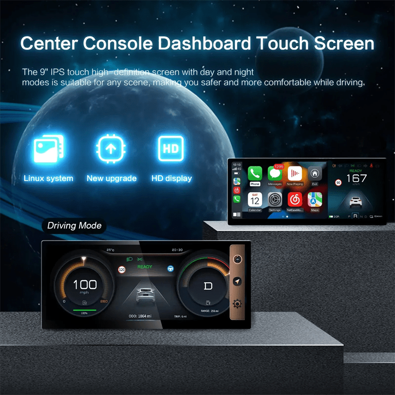 Model 3/Y Center Console Dashboard Touch Screen (Linux 9.0") for Tesla - T-Launch