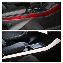 Model 3/Y Center Console Side Panel Caps, Decoration Wrap Cover (2 Pcs) (Carbon Fiber Pattern ABS) (Gen. 2) (2021-2023) - T-Launch