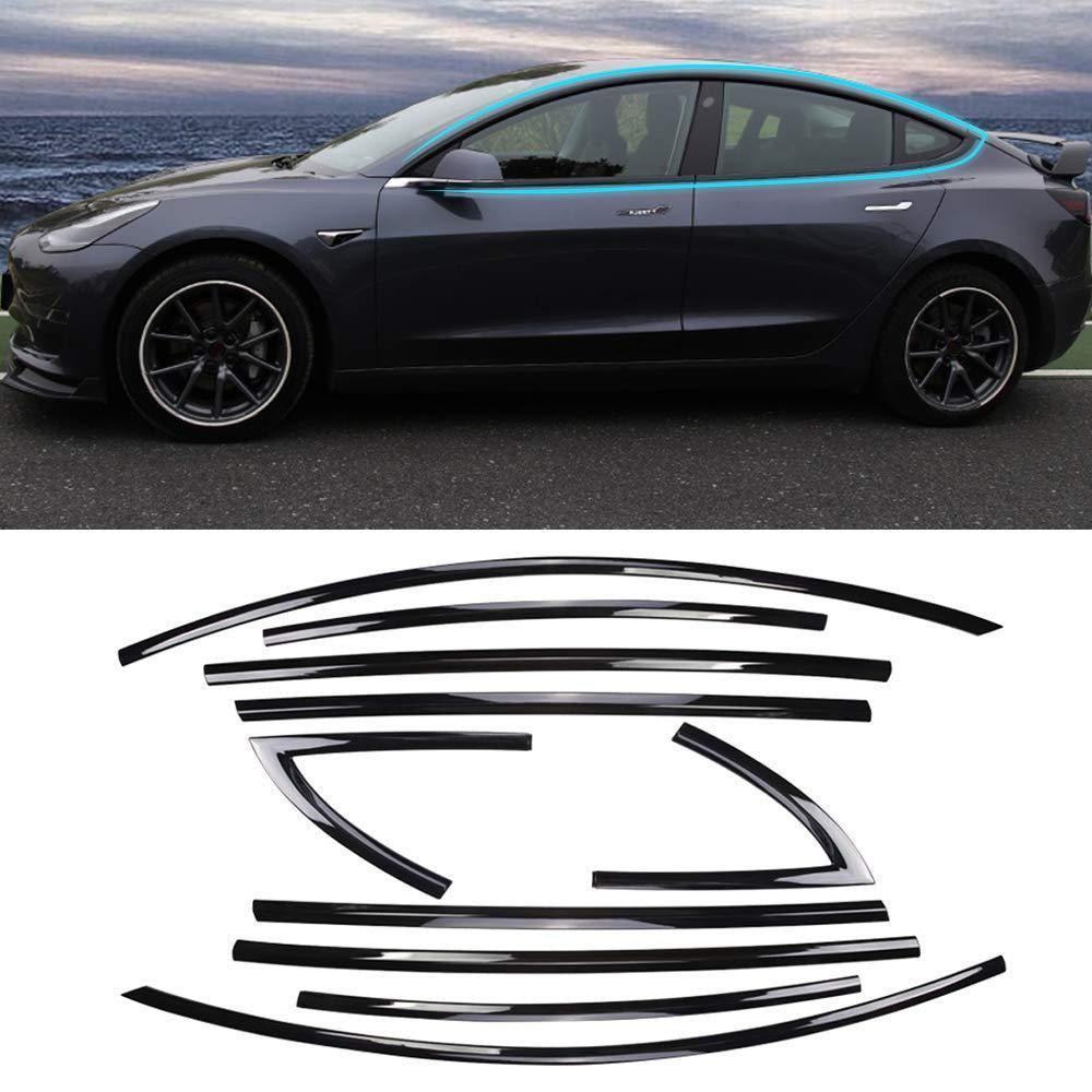 Model 3/Y Chrome Delete Kit for Tesla, Windows Glossy Matte Black Cover Kit (10 Pcs) (2017-2023) - T-Launch