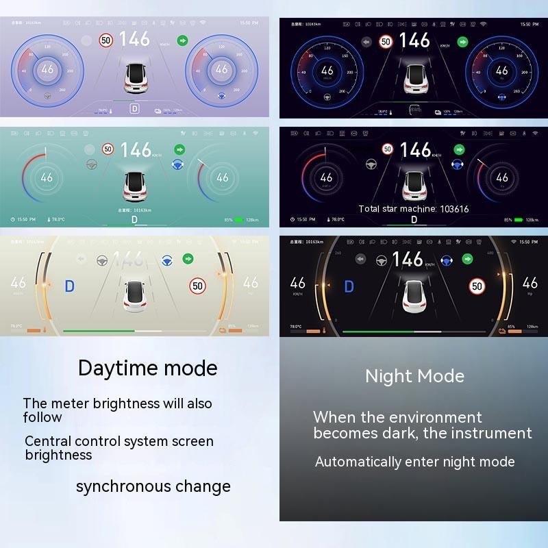 Model 3/Y H6 6.86'' Screen Instrument Cluster Mini Display for Tesla - Support OTA Upgrade - T-Launch