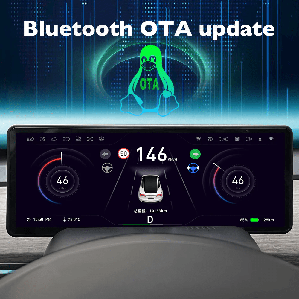 Model 3/Y H6 6.86'' Screen Instrument Cluster Mini Display for Tesla - Support OTA Upgrade - T-Launch