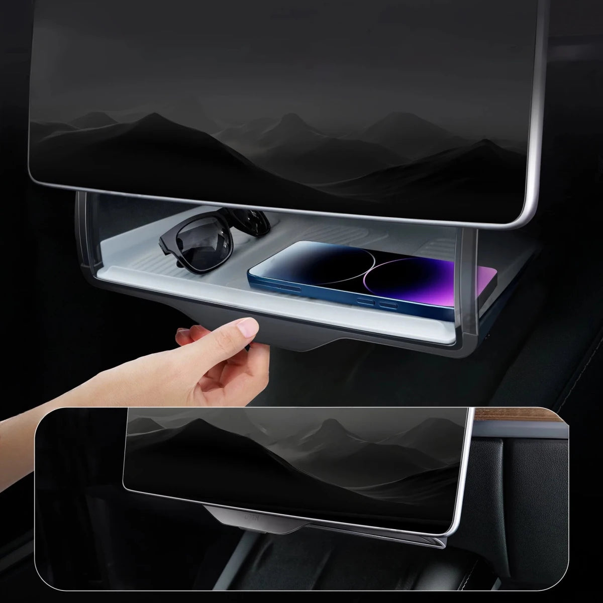 Model 3/Y Hidden Foldable Central Control Screen Lower Storage Box for Tesla - T-Launch