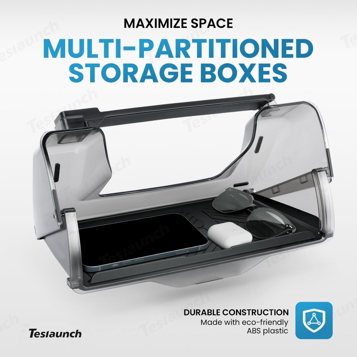 Model 3/Y Hidden Foldable Central Control Screen Lower Storage Box for Tesla - T-Launch