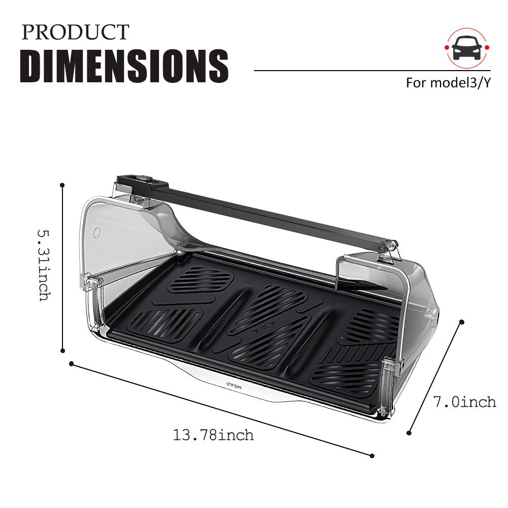 Model 3/Y Hidden Foldable Central Control Screen Lower Storage Box for Tesla - T-Launch