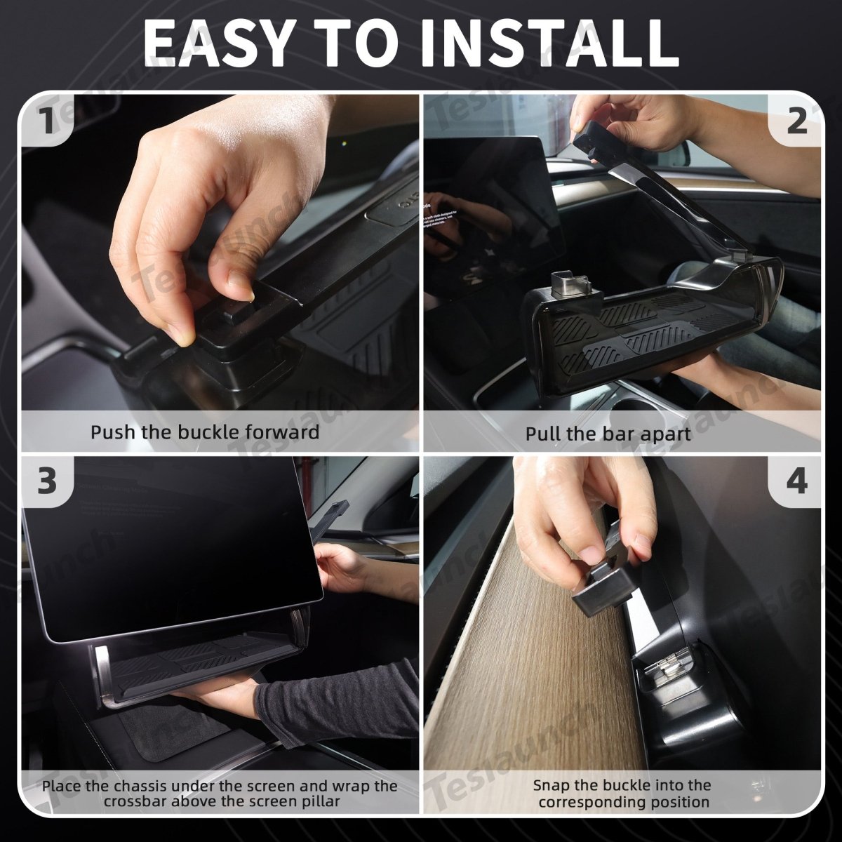 Model 3/Y Hidden Foldable Central Control Screen Lower Storage Box for Tesla - T-Launch
